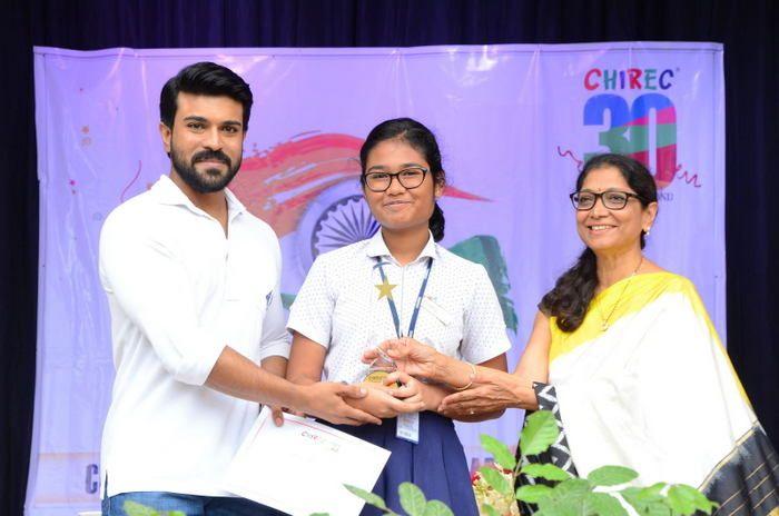 Ram Charan Celebrates Independence Day at Chirec School