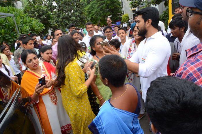 Ram Charan Celebrates Independence Day at Chirec School