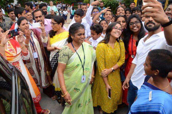 Ram Charan Celebrates Independence Day at Chirec School