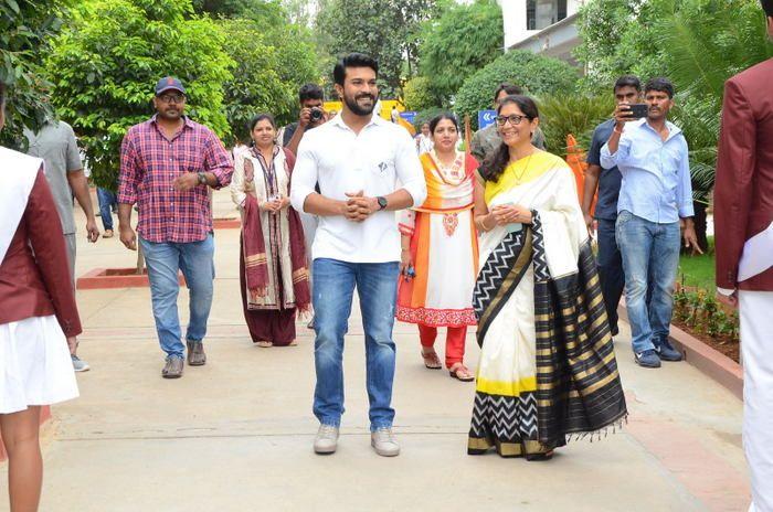 Ram Charan Celebrates Independence Day at Chirec School