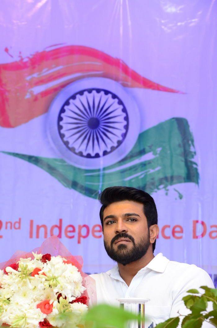 Ram Charan Celebrates Independence Day at Chirec School