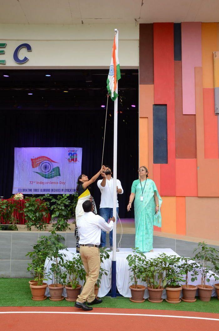 Ram Charan Celebrates Independence Day at Chirec School