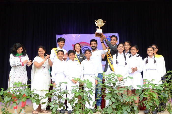 Ram Charan Celebrates Independence Day at Chirec School