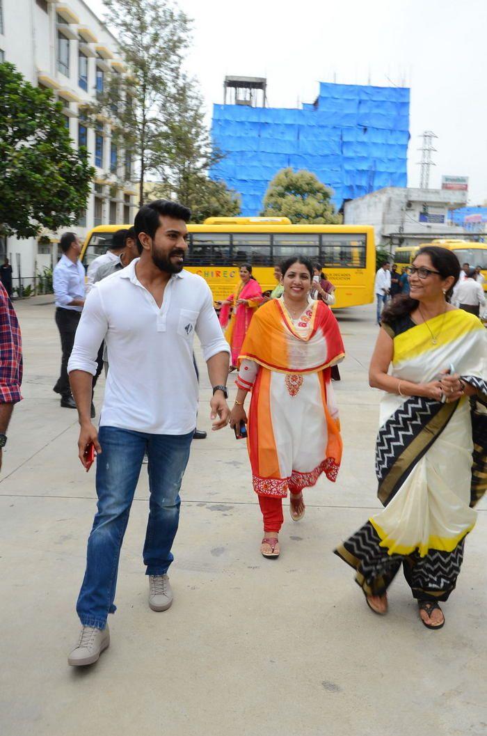Ram Charan Celebrates Independence Day at Chirec School