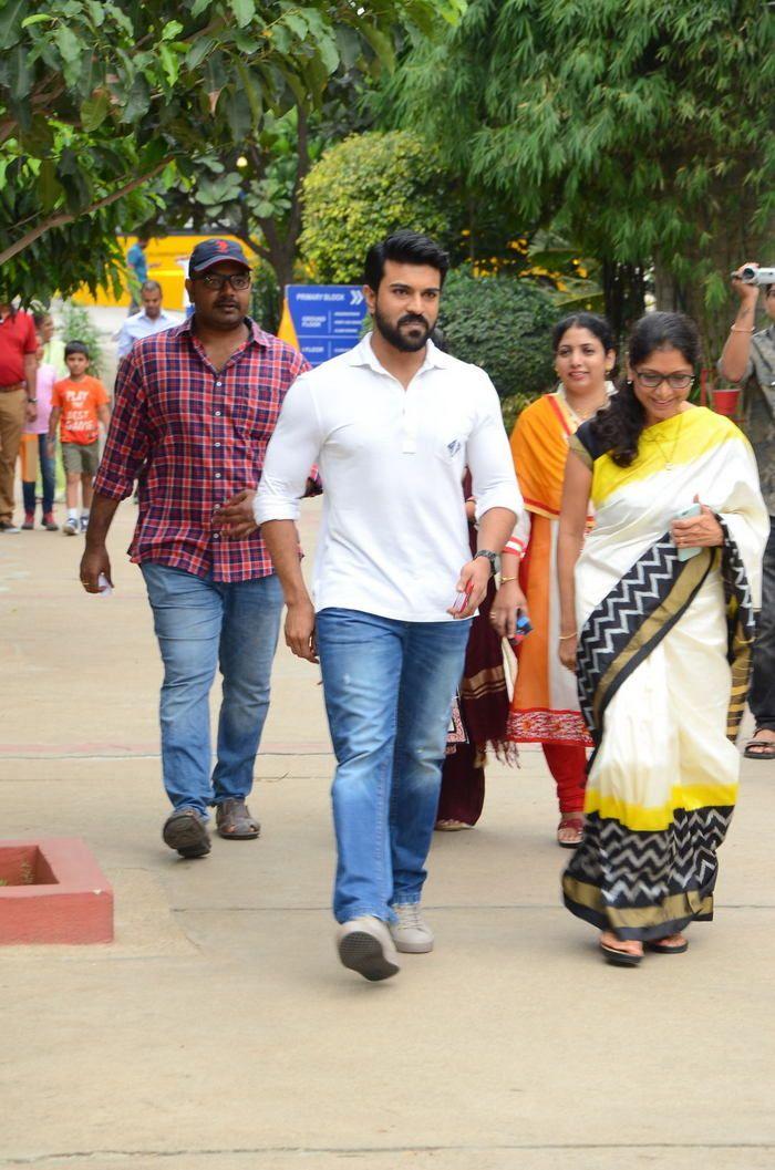 Ram Charan Celebrates Independence Day at Chirec School