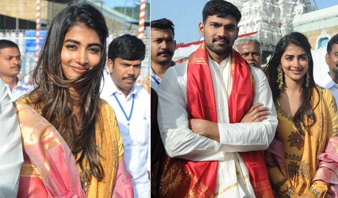 Saakshyam Movie Team Visits Tirumala Photos