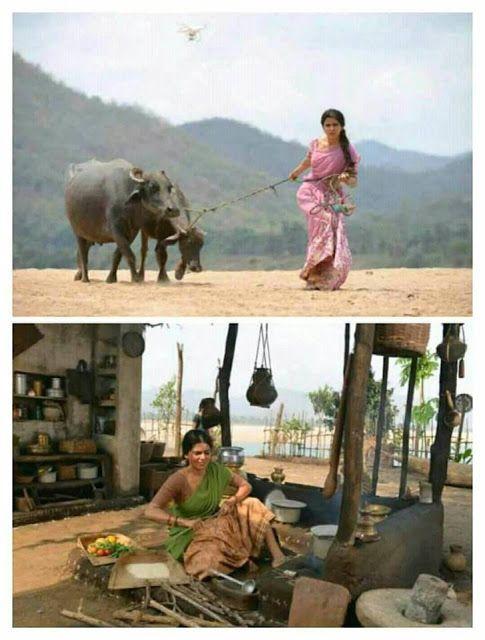 Samantha from the sets of Rangasthalam 1985 Movie