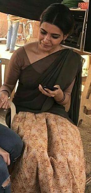 Samantha from the sets of Rangasthalam 1985 Movie