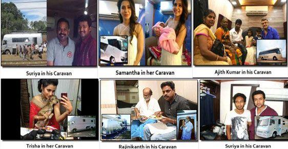 South Indian Celebs Caravan & their Expensive Luxury Cars Photos