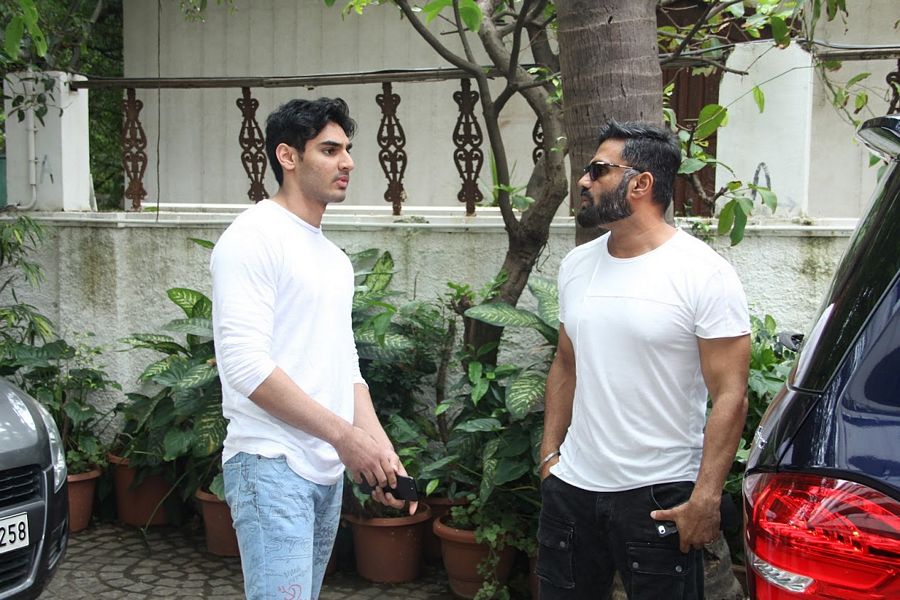 Suniel Shetty with son Ahan was spotted at Sajid Nadiadwala Residence