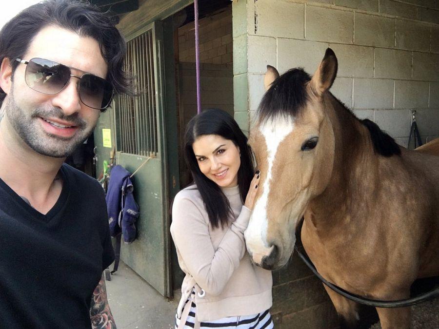 Sunny Leone During Horse Riding Sessions Photos