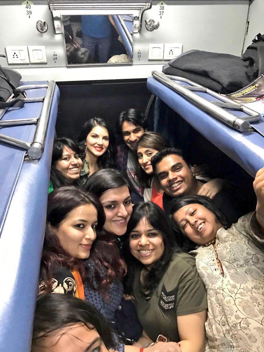 Sunny Leone Thrilled During Promotions Raees On Rail Photos