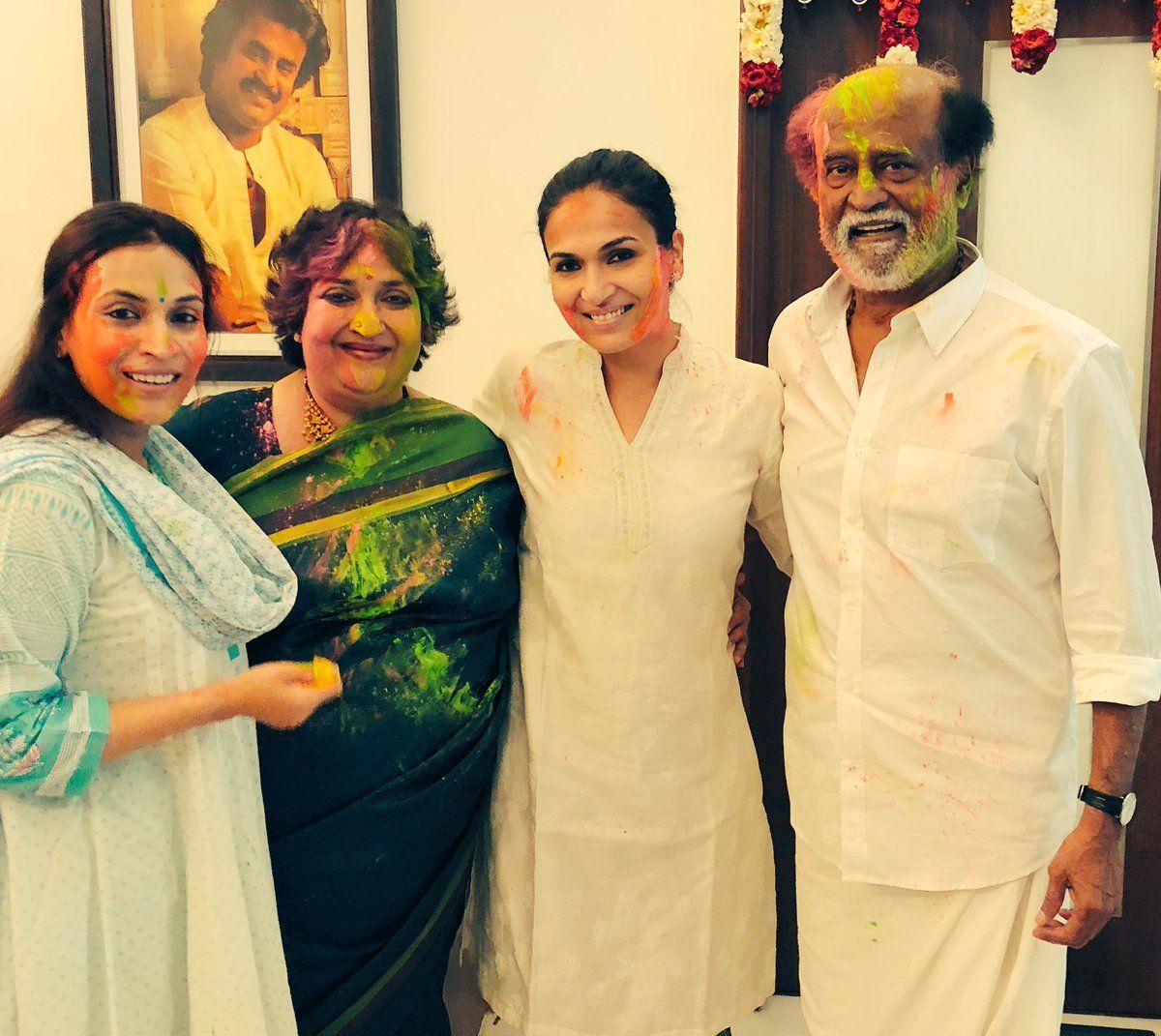 Superstar celebrates Holi with his family Photos