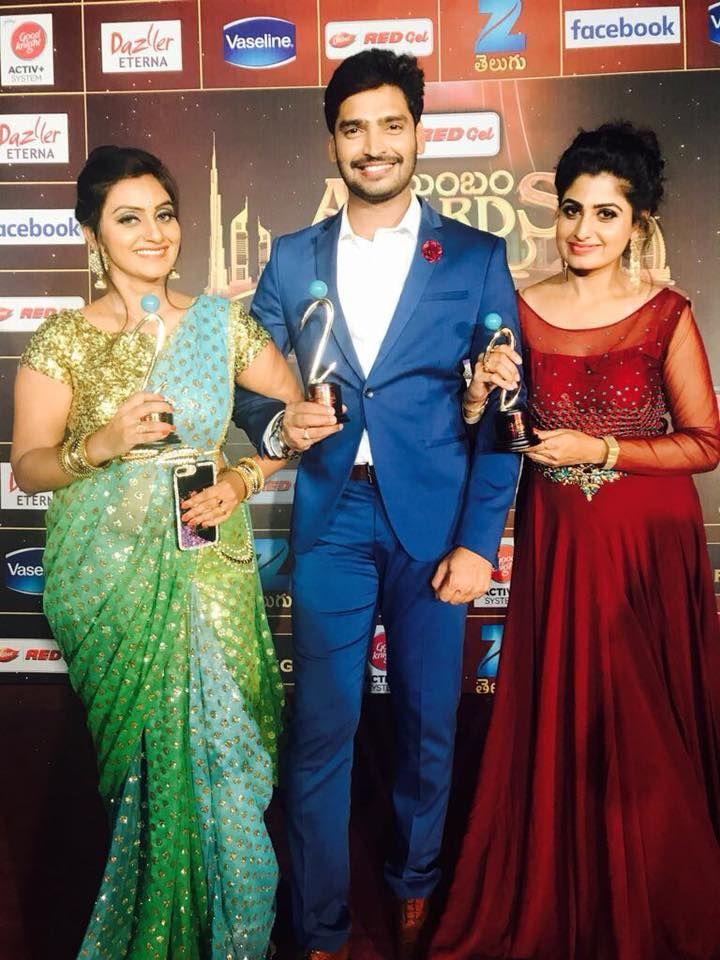 TV Actors in Dubai for Zee Telugu Kutumbam Awards 2017 Photos