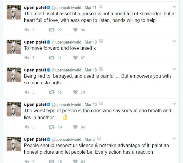 Upen Patel attacks ex-girlfriend Karishma Tanna in Twitter