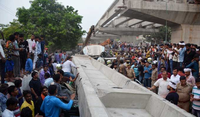 Varanasi Flyover Collapse Photos