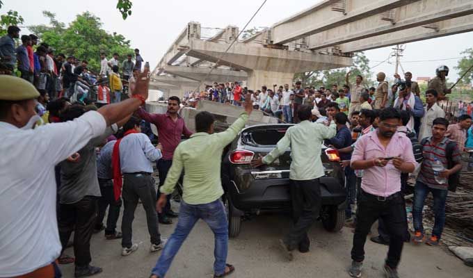 Varanasi Flyover Collapse Photos