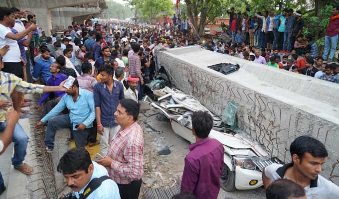 Varanasi Flyover Collapse Photos