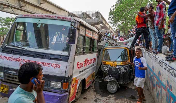 Varanasi Flyover Collapse Photos