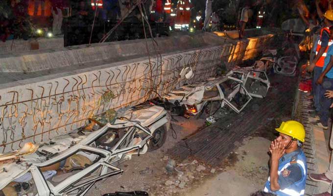 Varanasi Flyover Collapse Photos