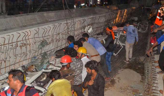 Varanasi Flyover Collapse Photos