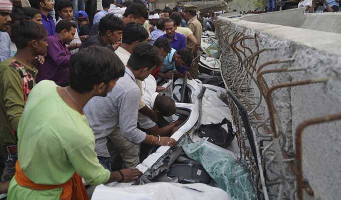 Varanasi Flyover Collapse Photos