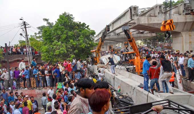 Varanasi Flyover Collapse Photos