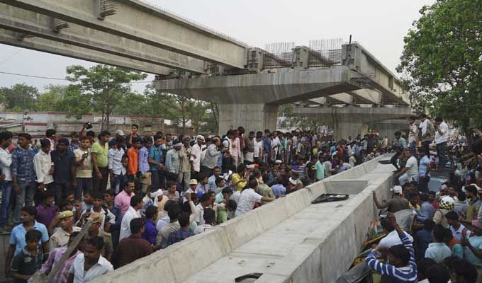 Varanasi Flyover Collapse Photos