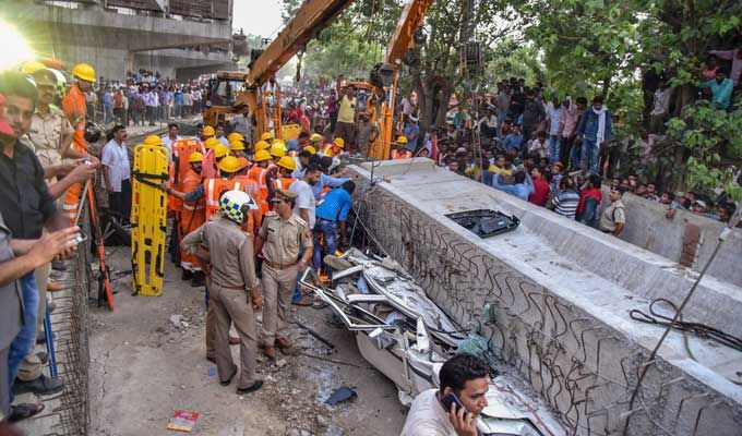 Varanasi Flyover Collapse Photos