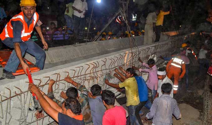 Varanasi Flyover Collapse Photos