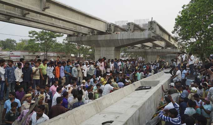 Varanasi Flyover Collapse Photos