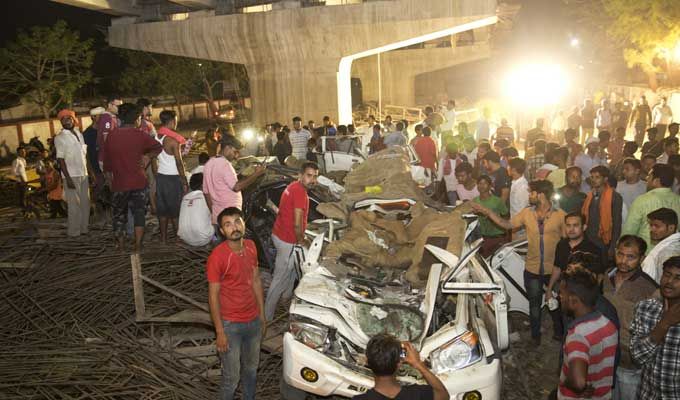 Varanasi Flyover Collapse Photos