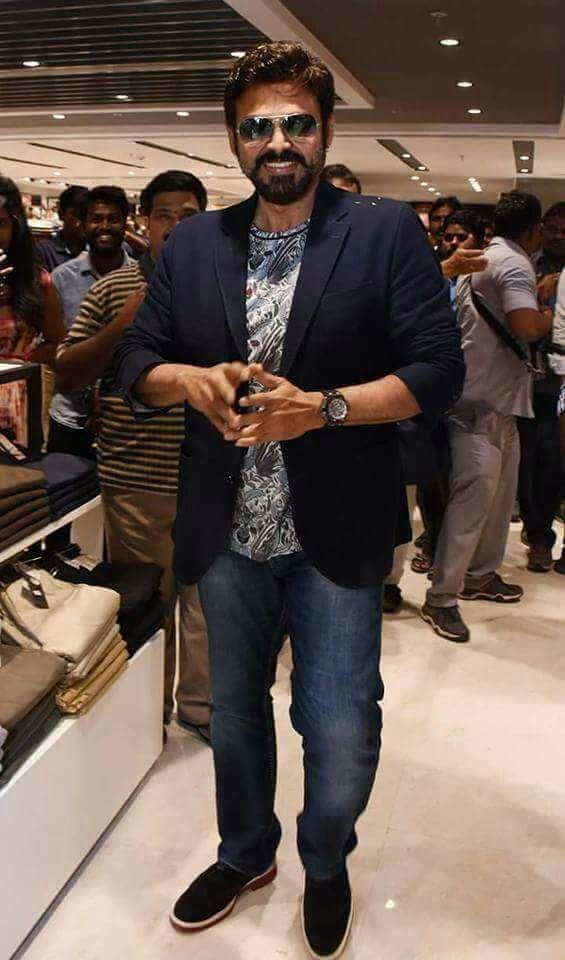 Victory Venkatesh Stylish stills in Shopping Mall Ad & Opening Clicks