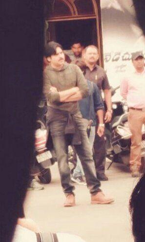 Working Stills of Pawan Kalyan from the sets of PSPK25
