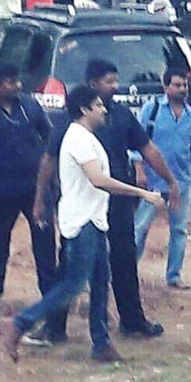 Working Stills of Pawan Kalyan from the sets of PSPK25