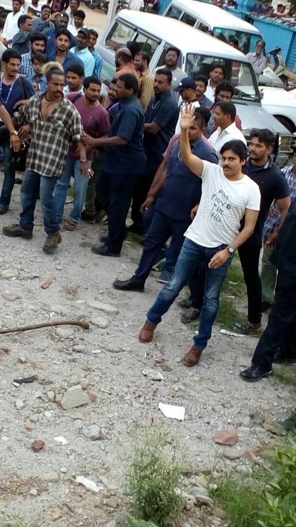 Working Stills of Pawan Kalyan from the sets of PSPK25