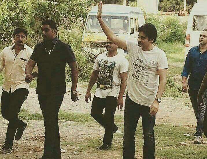 Working Stills of Pawan Kalyan from the sets of PSPK25