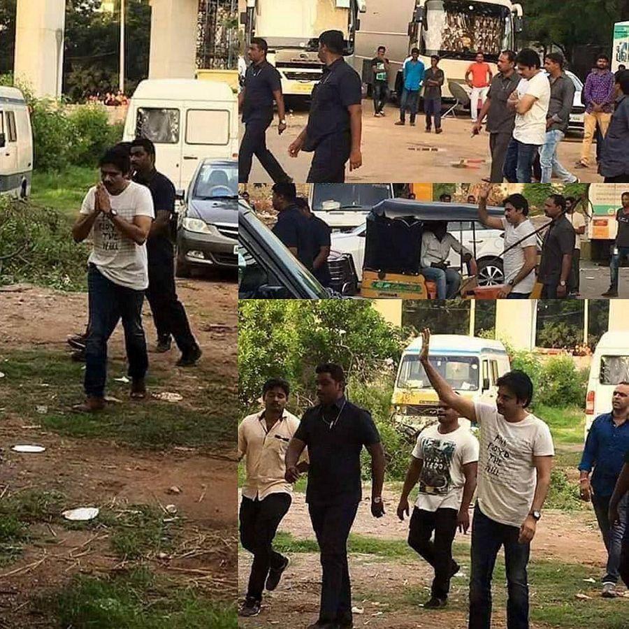 Working Stills of Pawan Kalyan from the sets of PSPK25