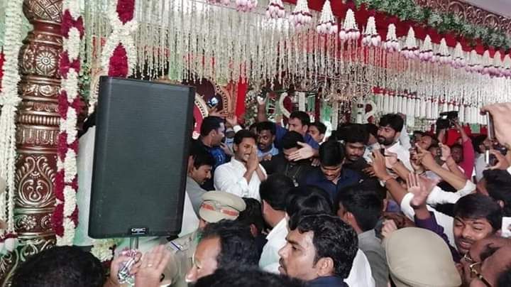 YS Jagan blesses the new bride and groom