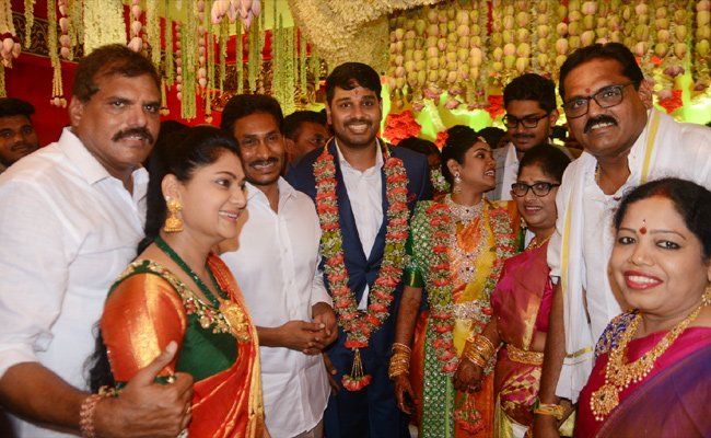 YS Jagan blesses the new bride and groom