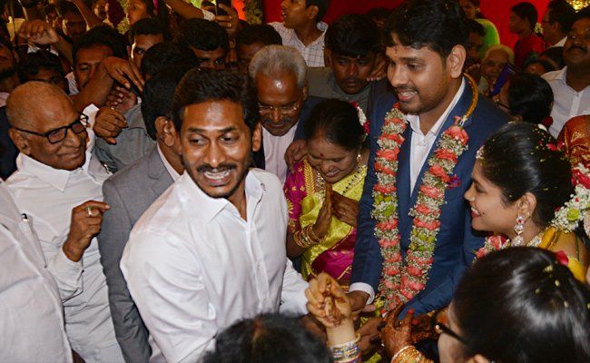YS Jagan blesses the new bride and groom