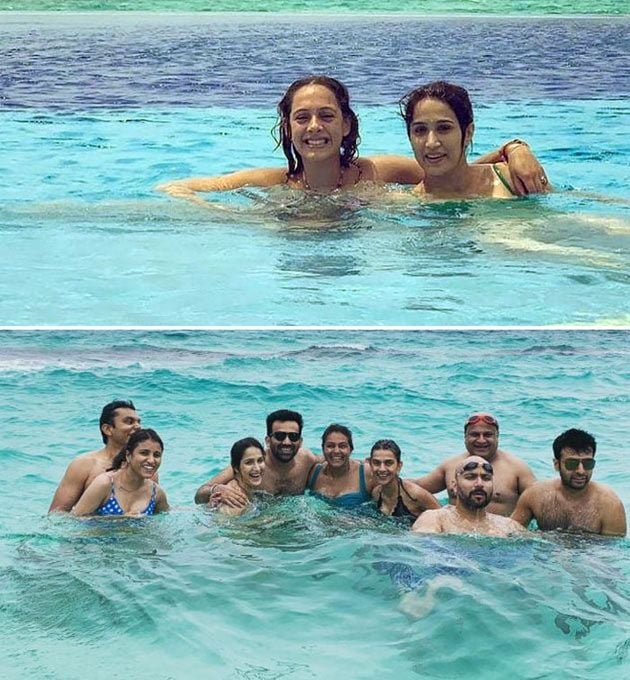Yuvi, Zaheer, Nehra Families On Beach Vacation Photos