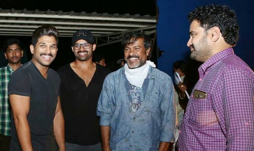 Allu Arjun & Sai Dharam Tej at Okka Ammai Thappa Movie Set Photos