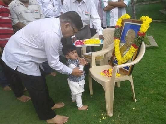 Allu Arvind & Allu Ayaan Flag Hosting Photos