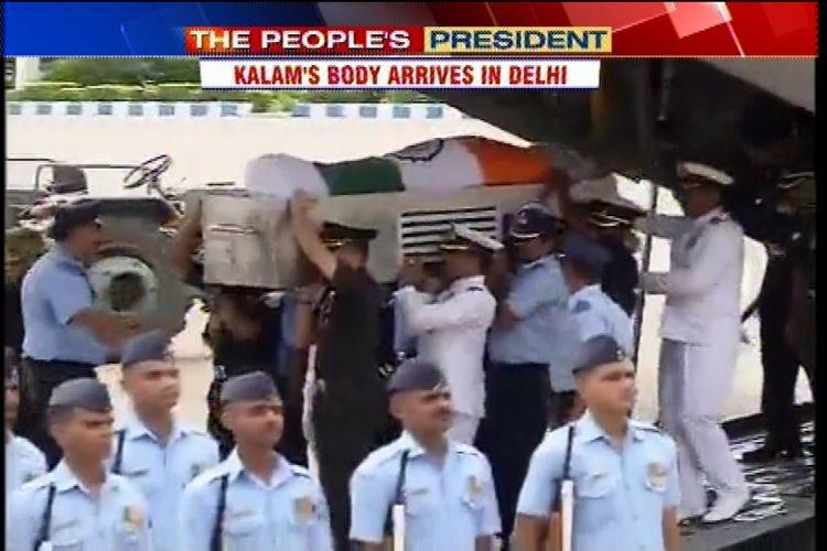 apj Abdul kalam dead Boday Images At Palam Airport