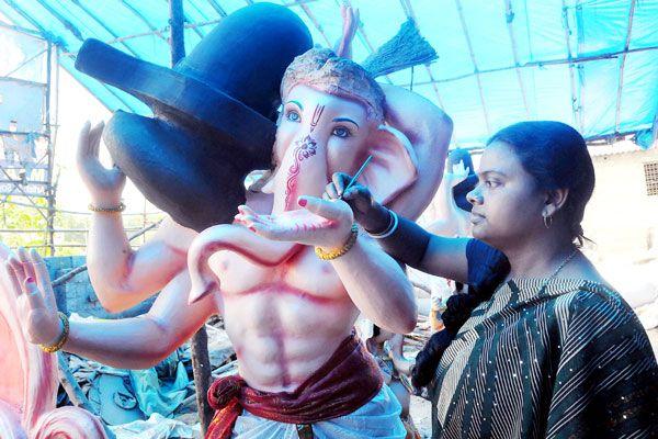 Bahubali Inspires Ganesh Idols Photos