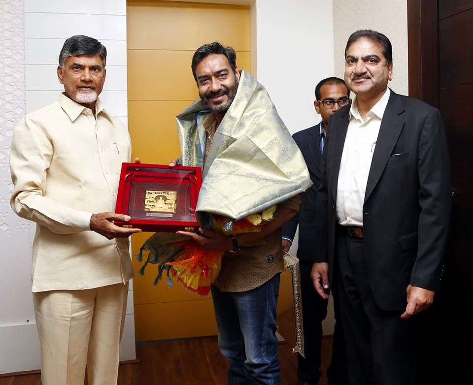 Bollywood actor Ajay Devgan spotted at Chandrababu Naidu Office