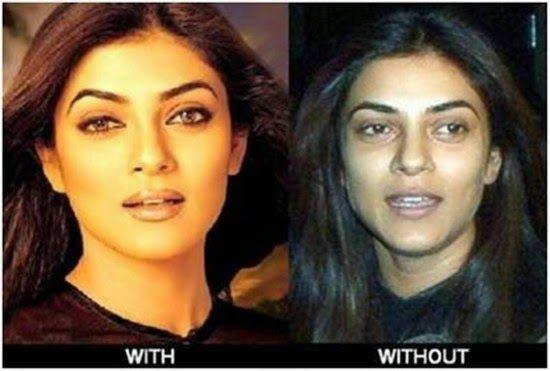 Bollywood Actresses With and Without Makeup