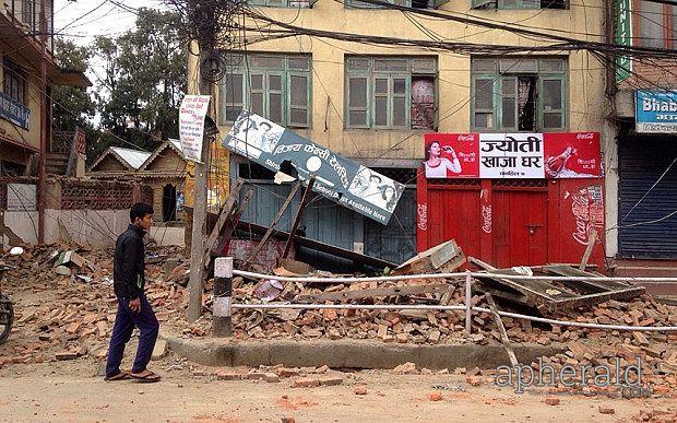 Buildings Collapses after Massive Earthquake Rock Nepal