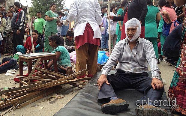 Buildings Collapses after Massive Earthquake Rock Nepal